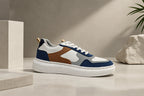 AVARA NEXUS Premium Casual Sneakers – White, Navy & Tan