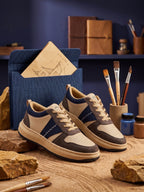 AVARA ROVE Premium Casual Sneakers | Beige Grey & Navy