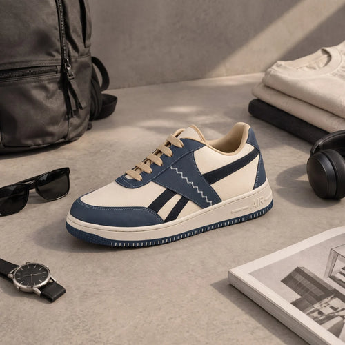 AVARA VANTA Premium Casual Sneakers | Beige Grey & Black