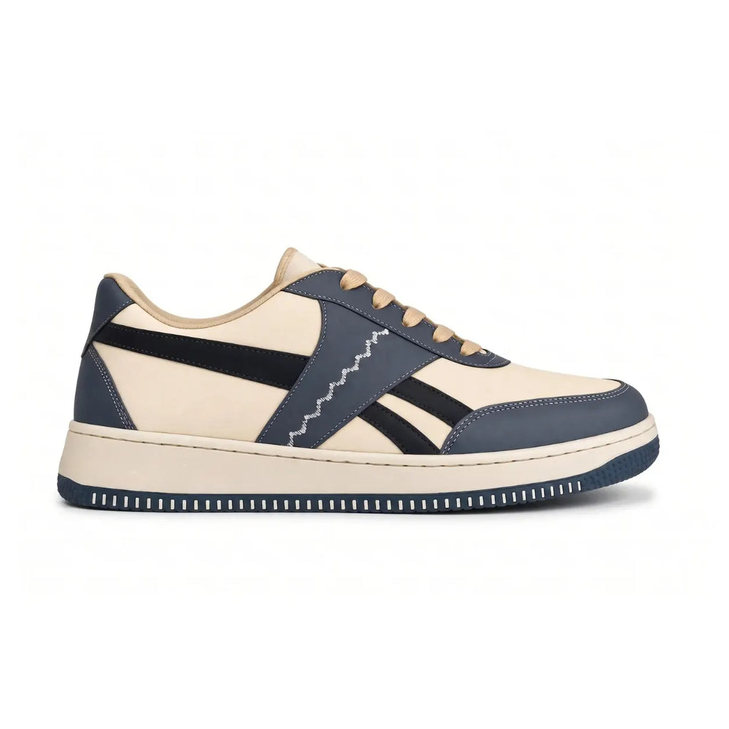 AVARA VANTA Premium Casual Sneakers | Beige Grey & Black